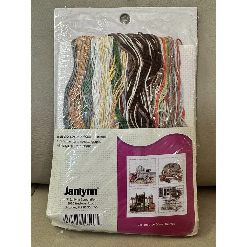 NEW NOS Janlynn Four Seasons Chairs Counted Cross Stitch Kit Sealed